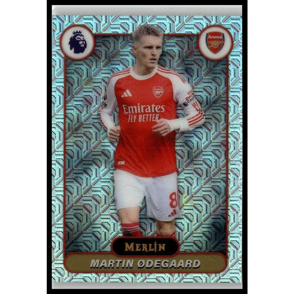 2026 Merlin Premier League Martin Ødegaard #13 Aqua Mojo Refractor #/199